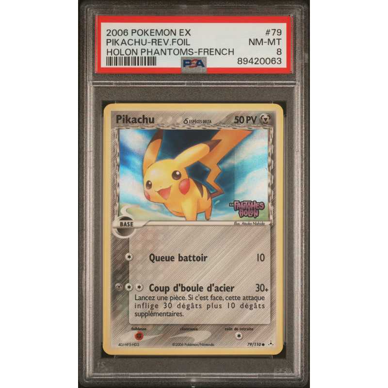 Pikachu-Rev.Foil PSA 8